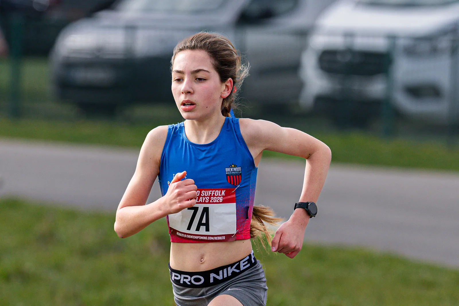 Brentwood Beagles athletes at the Essex Road Relay Championships, Colchester, 22 March 2026