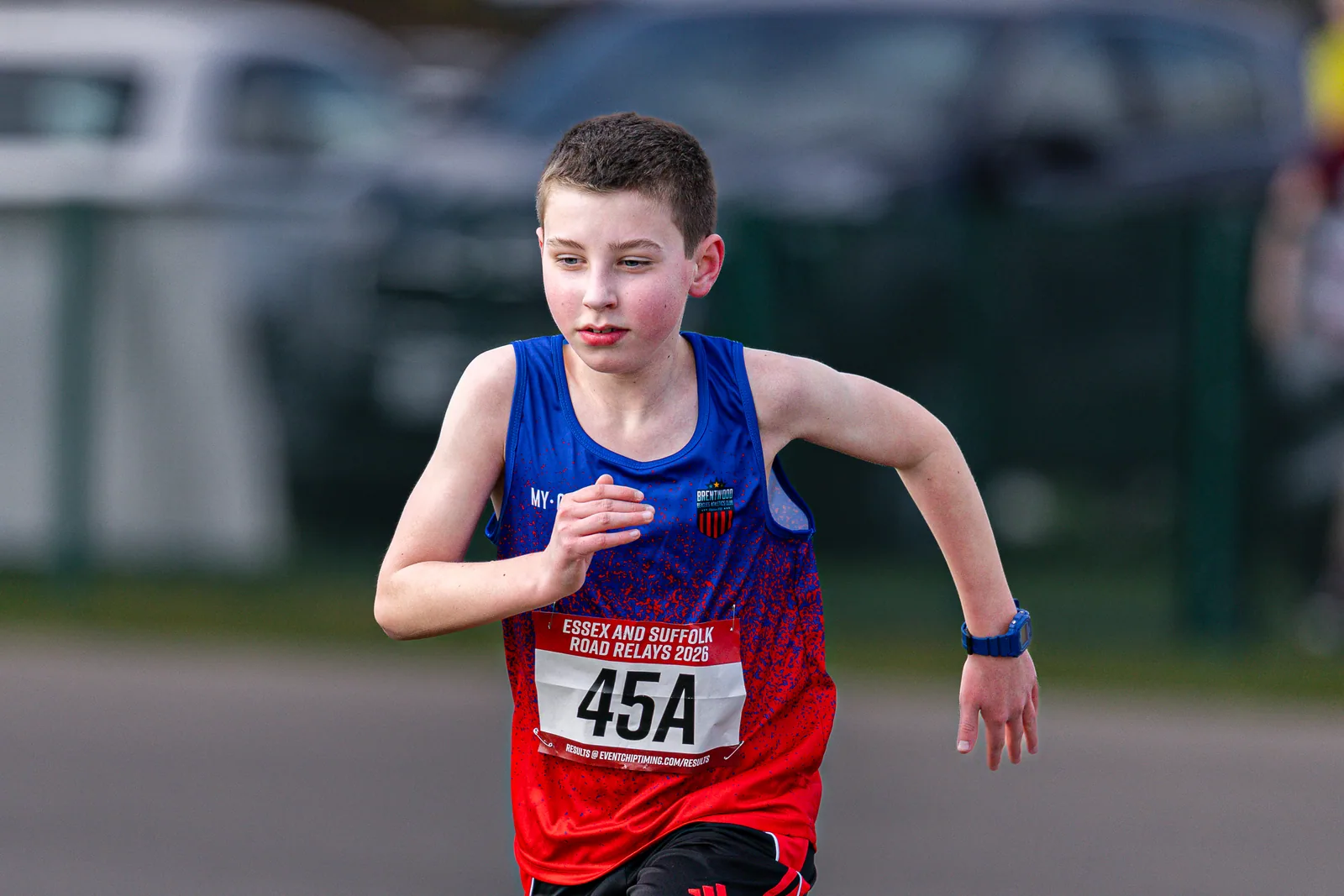 Brentwood Beagles athletes at the Essex Road Relay Championships, Colchester, 22 March 2026