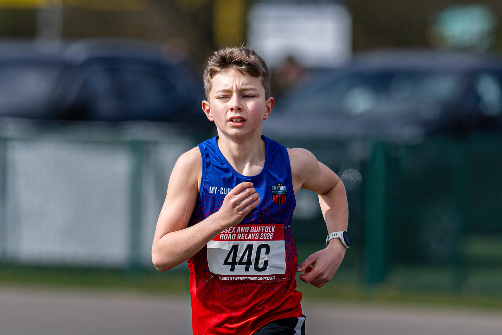Brentwood Beagles athletes at the Essex Road Relay Championships, Colchester, 22 March 2026