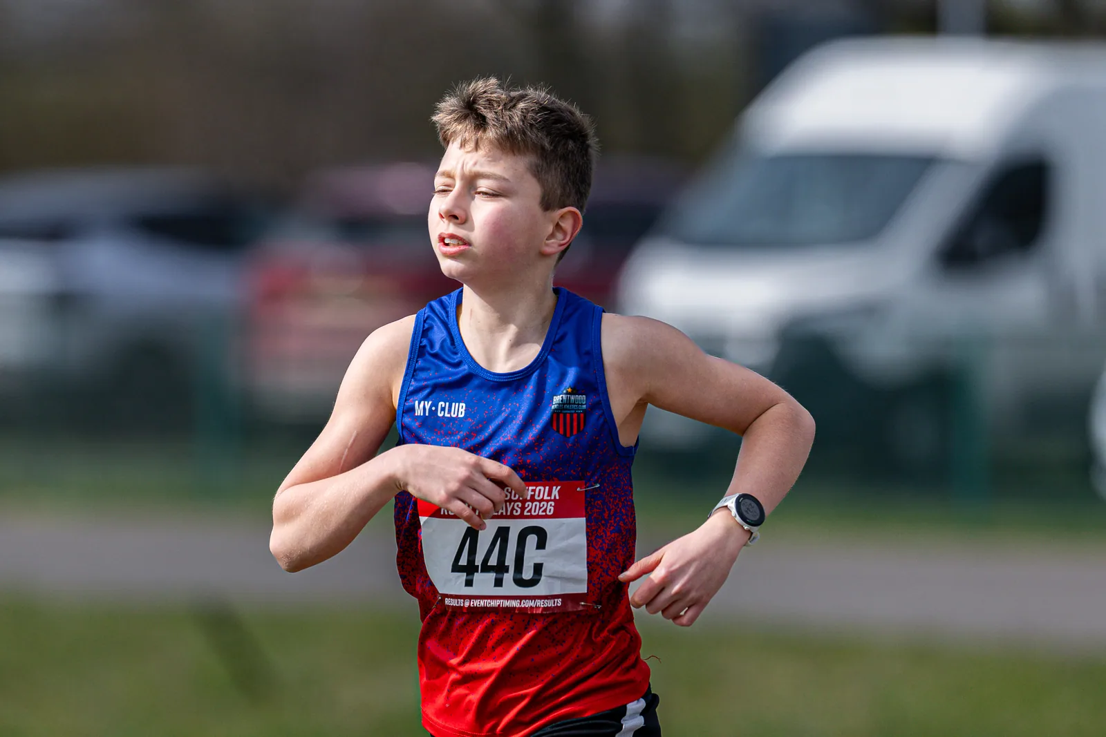 Brentwood Beagles athletes at the Essex Road Relay Championships, Colchester, 22 March 2026