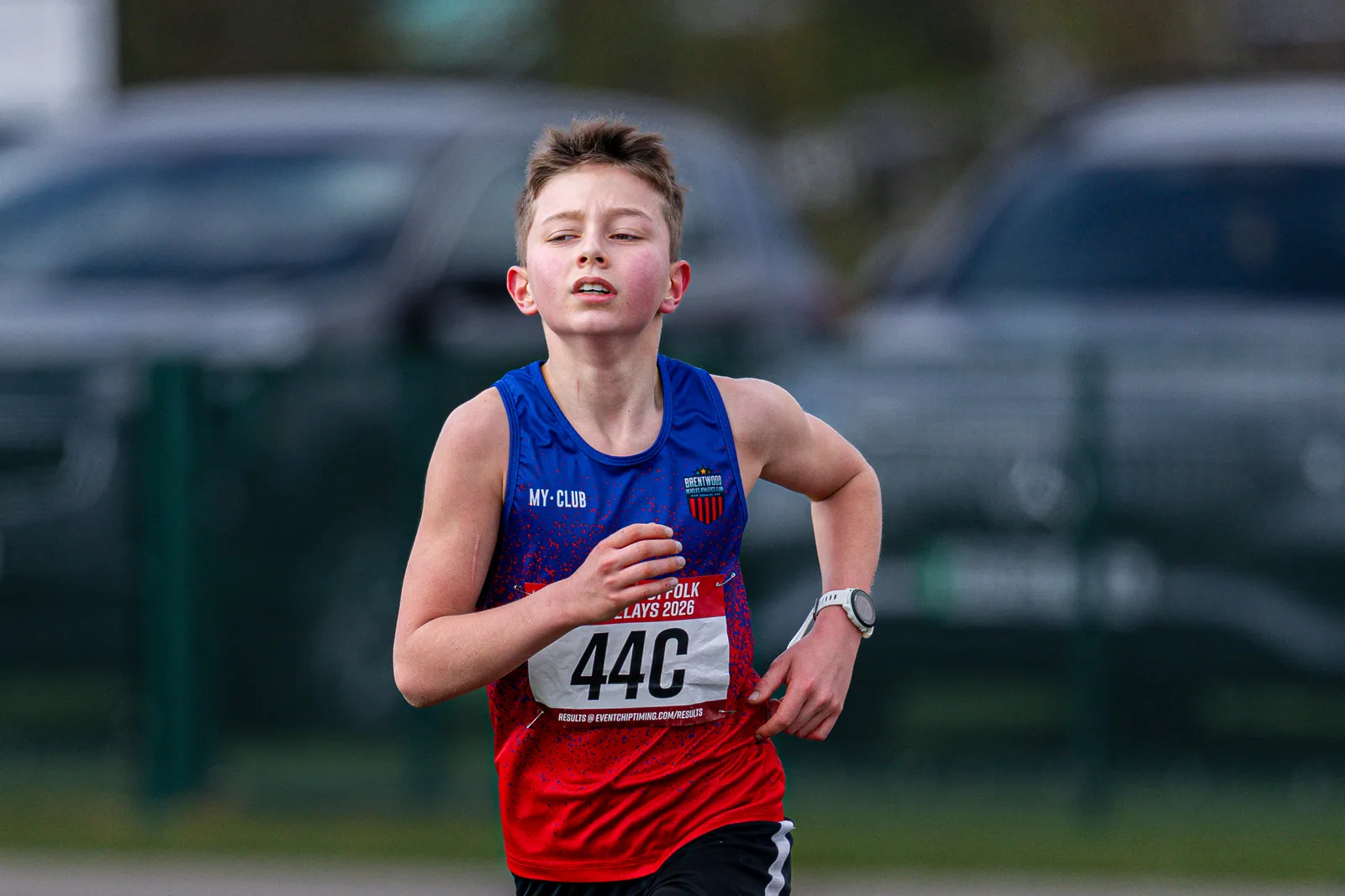 Brentwood Beagles athletes at the Essex Road Relay Championships, Colchester, 22 March 2026
