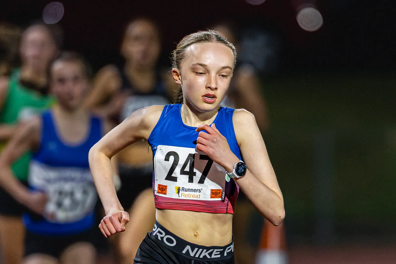 Brentwood Beagles athletes at the Watford Open Meeting, Watford, 1 April 2026