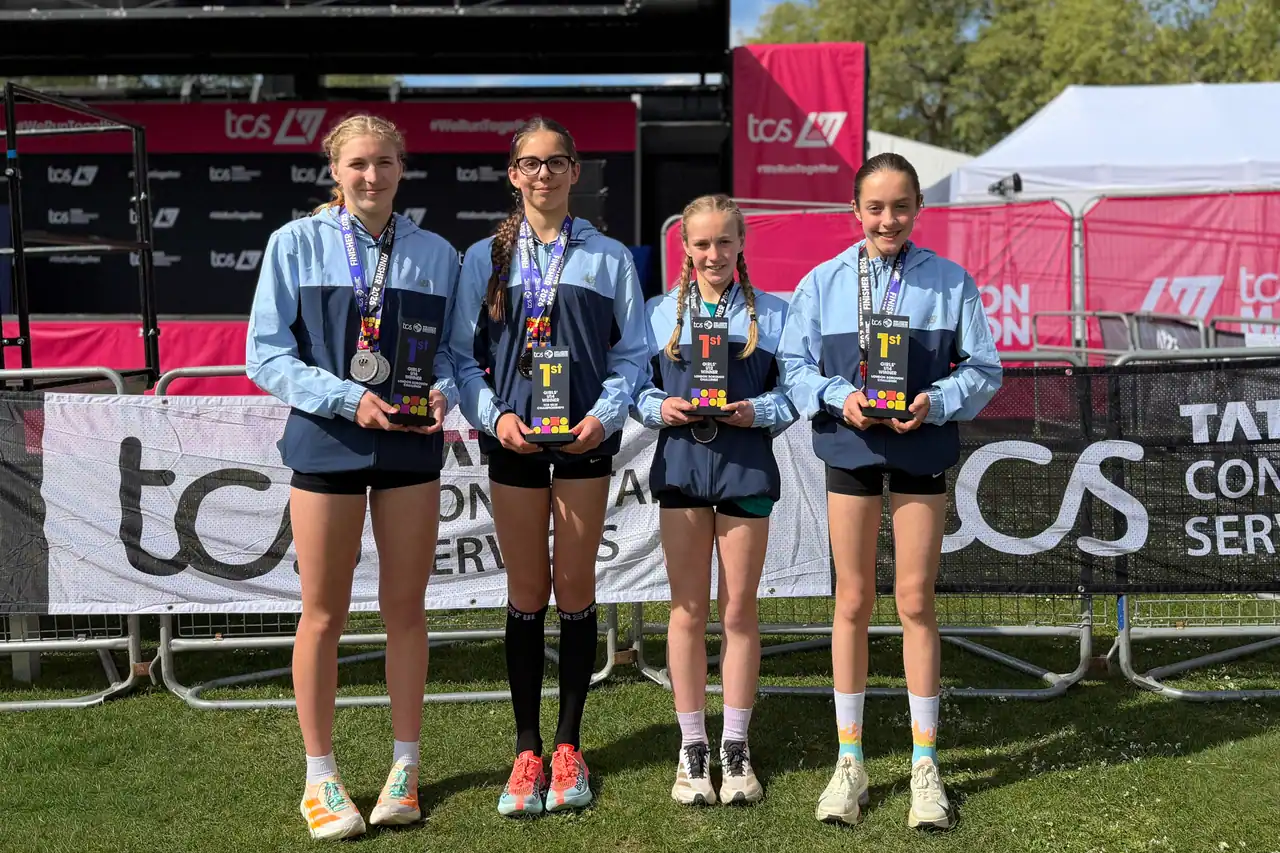 Brentwood Beagles athletes at the Mini London Marathon, London, 25 April 2026