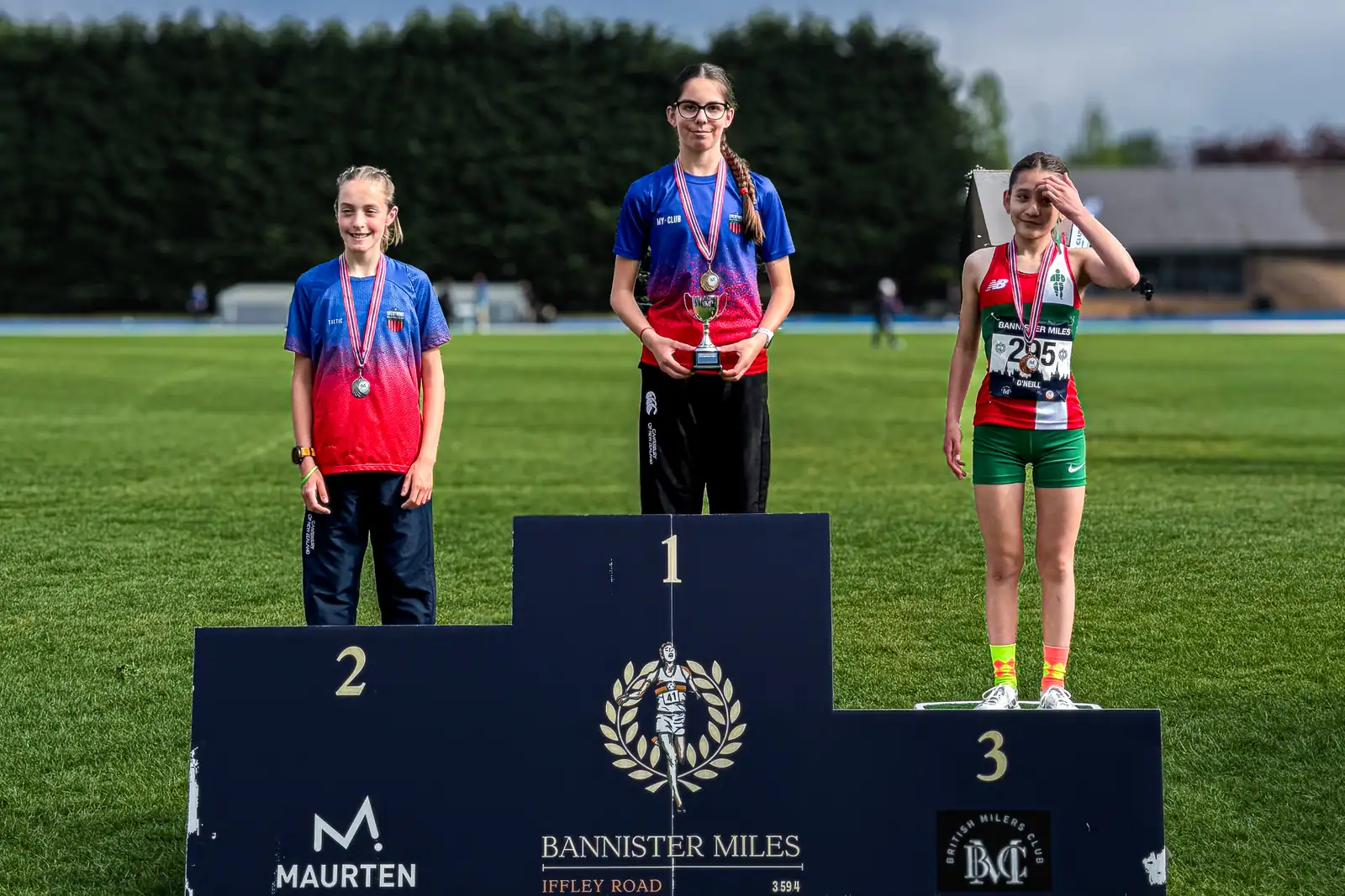 Brentwood Beagles athletes at the Bannister Mile, Oxford, 4 May 2026
