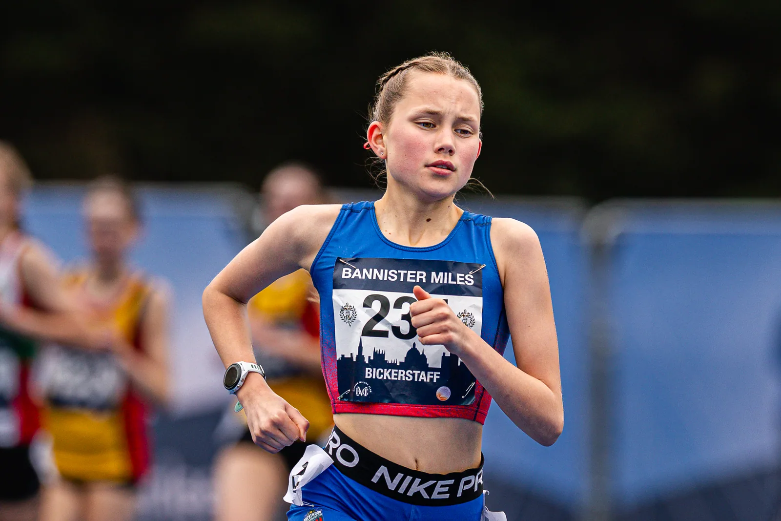 Brentwood Beagles athletes at the Bannister Mile, Oxford, 4 May 2026
