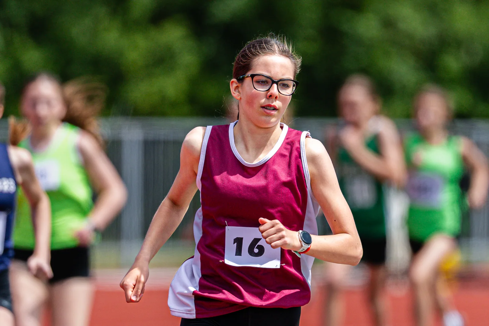 Brentwood Beagles athletes at the Essex Schools Championships, Chelmsford, 13 June 2026