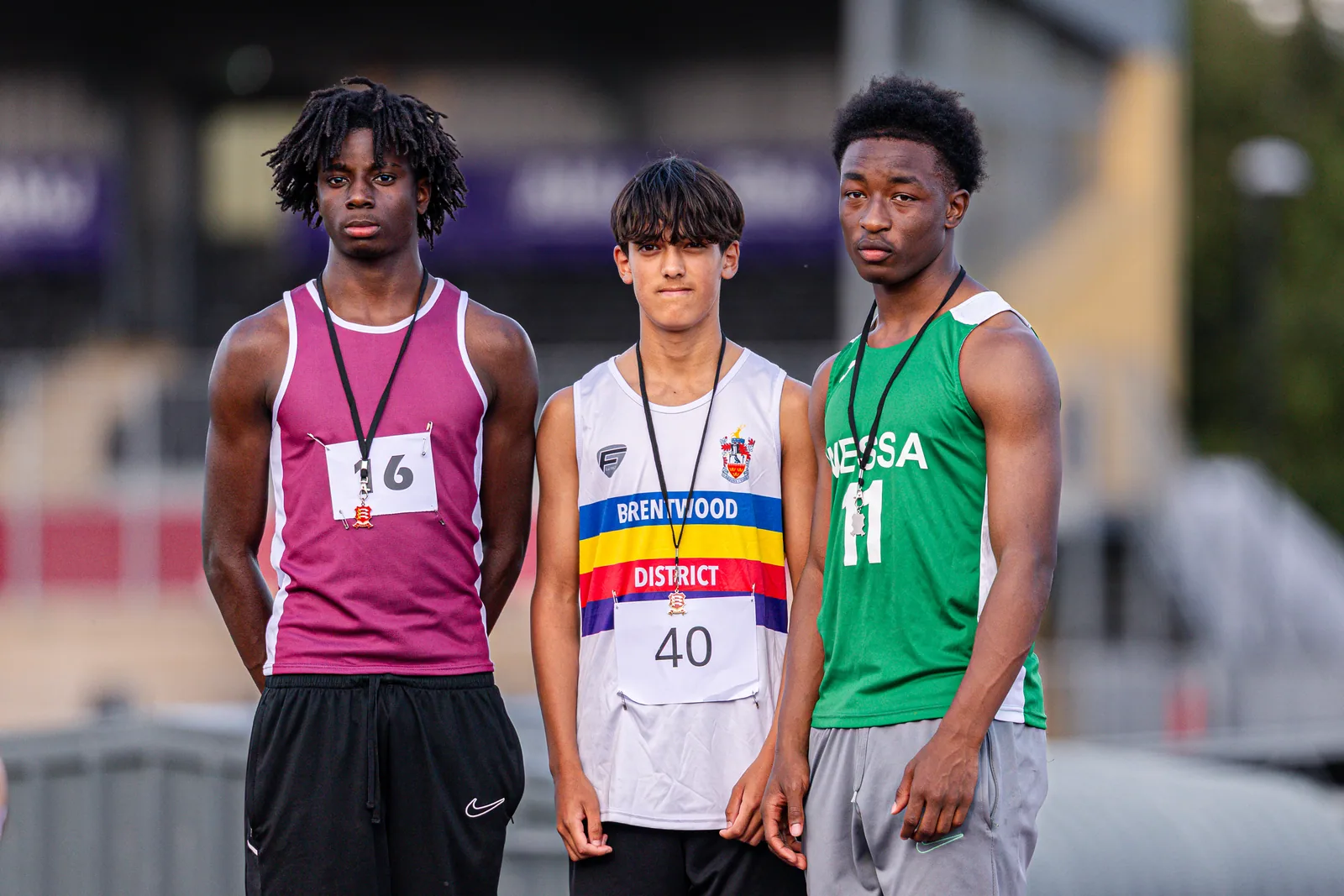 Brentwood Beagles athletes at the Essex Schools Championships, Chelmsford, 13 June 2026