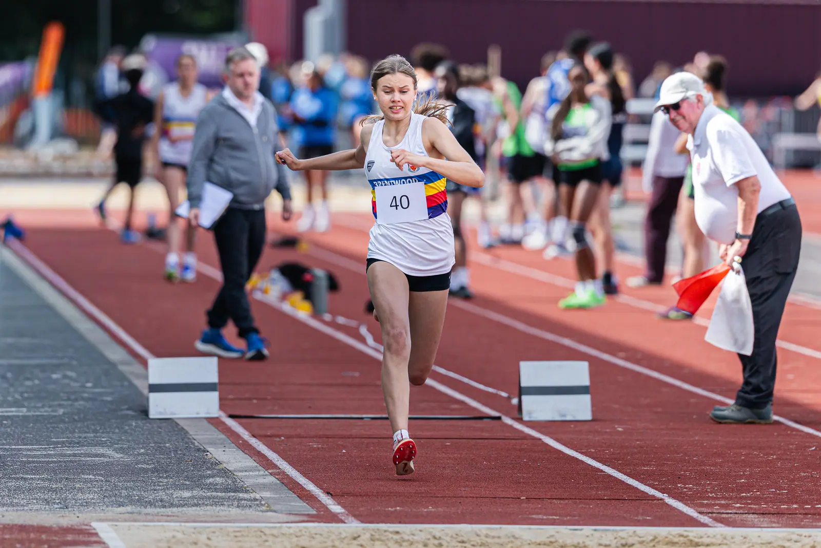 Brentwood Beagles athletes at the Essex Schools Championships, Chelmsford, 13 June 2026