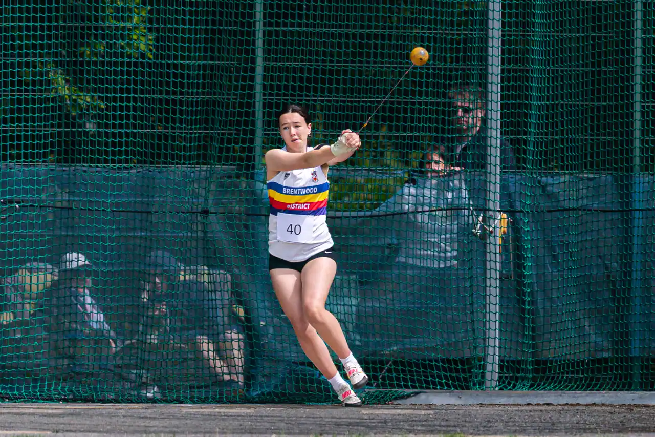 Brentwood Beagles athletes at the Essex Schools Championships, Chelmsford, 13 June 2026
