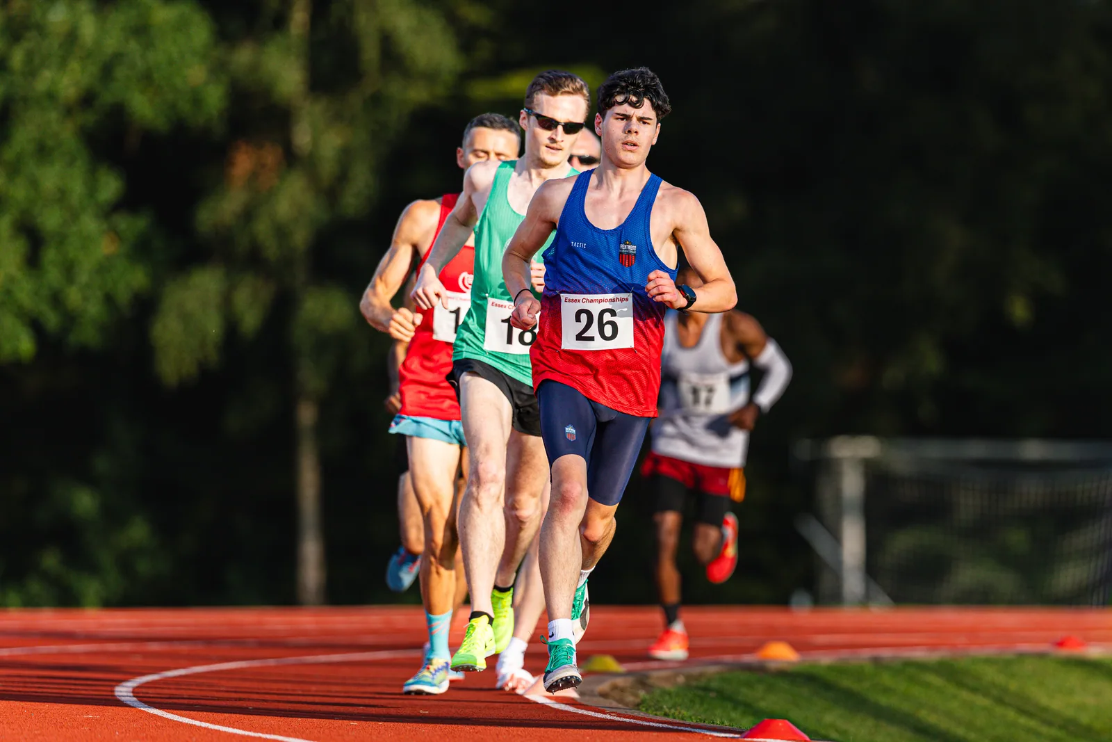 Brentwood Beagles athletes at the Essex 5000m Championship, Brentwood track, Brentwood, 17 June 2026