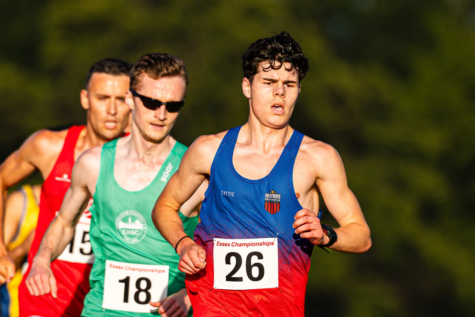 Brentwood Beagles athletes at the Essex 5000m Championship, Brentwood track, Brentwood, 17 June 2026