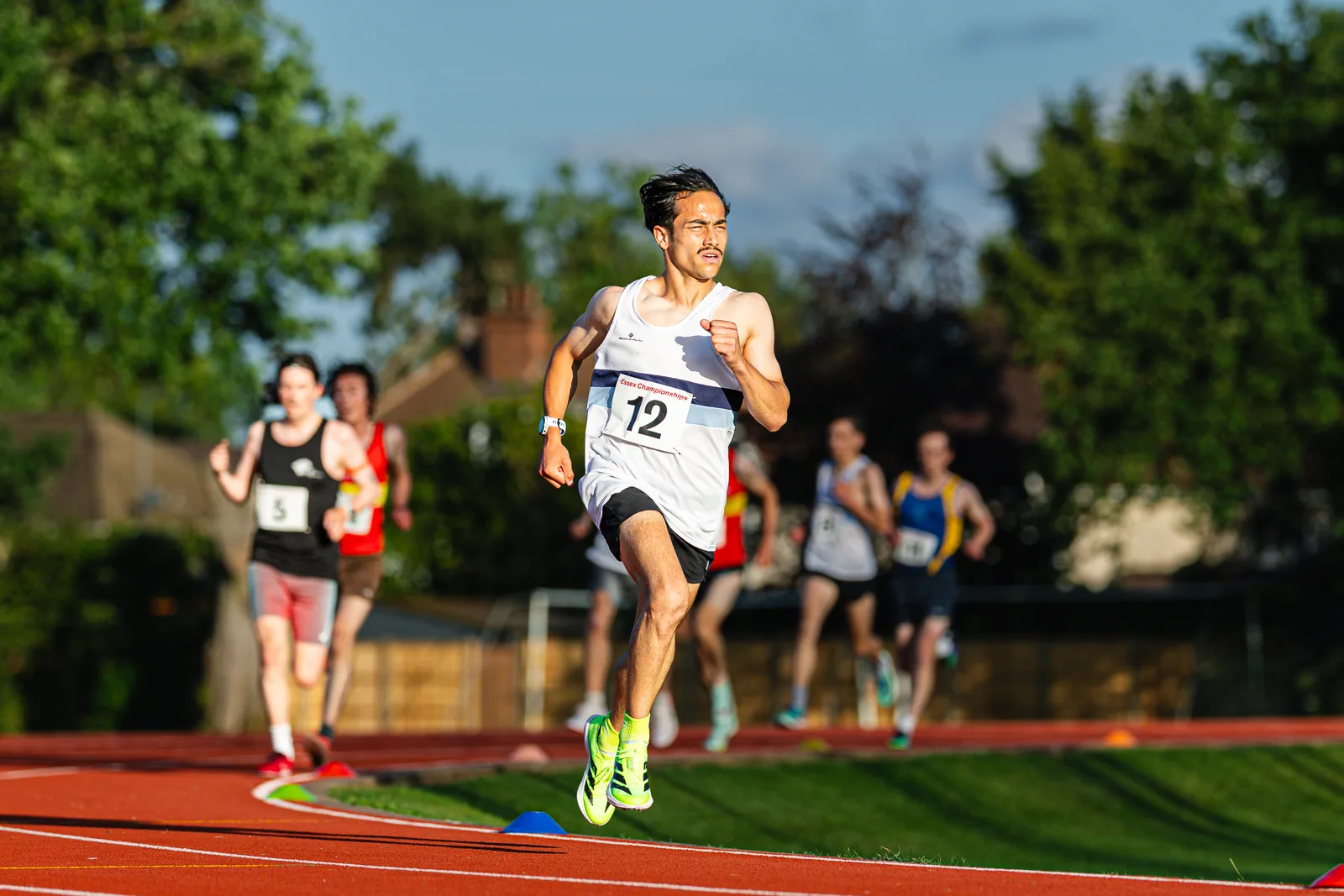 Brentwood Beagles athletes at the Essex 5000m Championship, Brentwood track, Brentwood, 17 June 2026