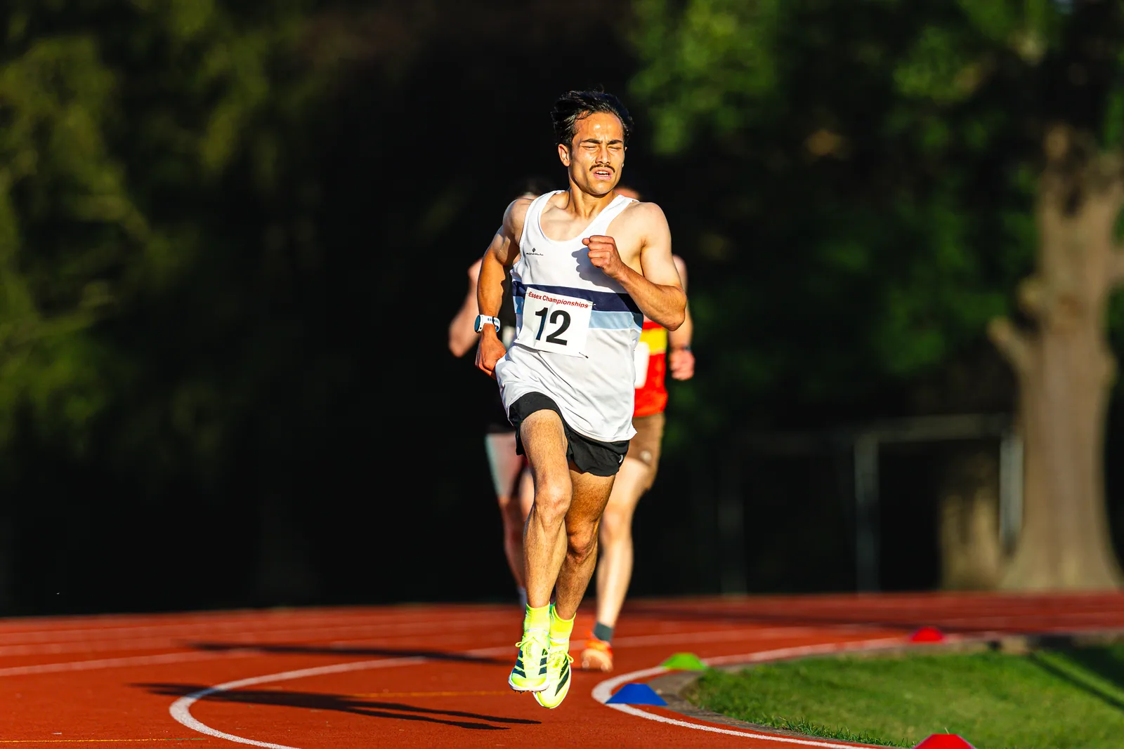 Brentwood Beagles athletes at the Essex 5000m Championship, Brentwood track, Brentwood, 17 June 2026