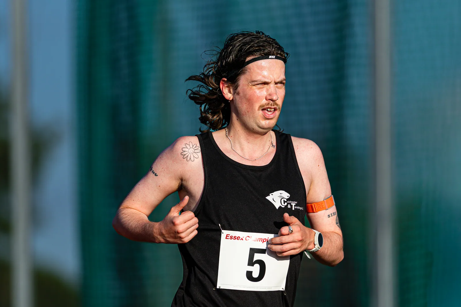 Brentwood Beagles athletes at the Essex 5000m Championship, Brentwood track, Brentwood, 17 June 2026