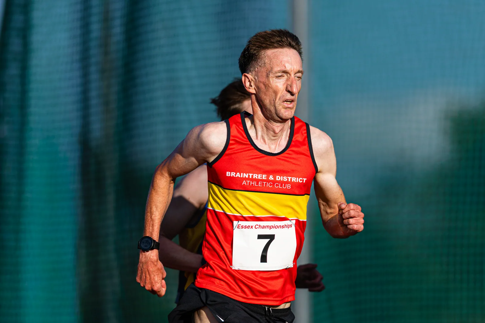 Brentwood Beagles athletes at the Essex 5000m Championship, Brentwood track, Brentwood, 17 June 2026