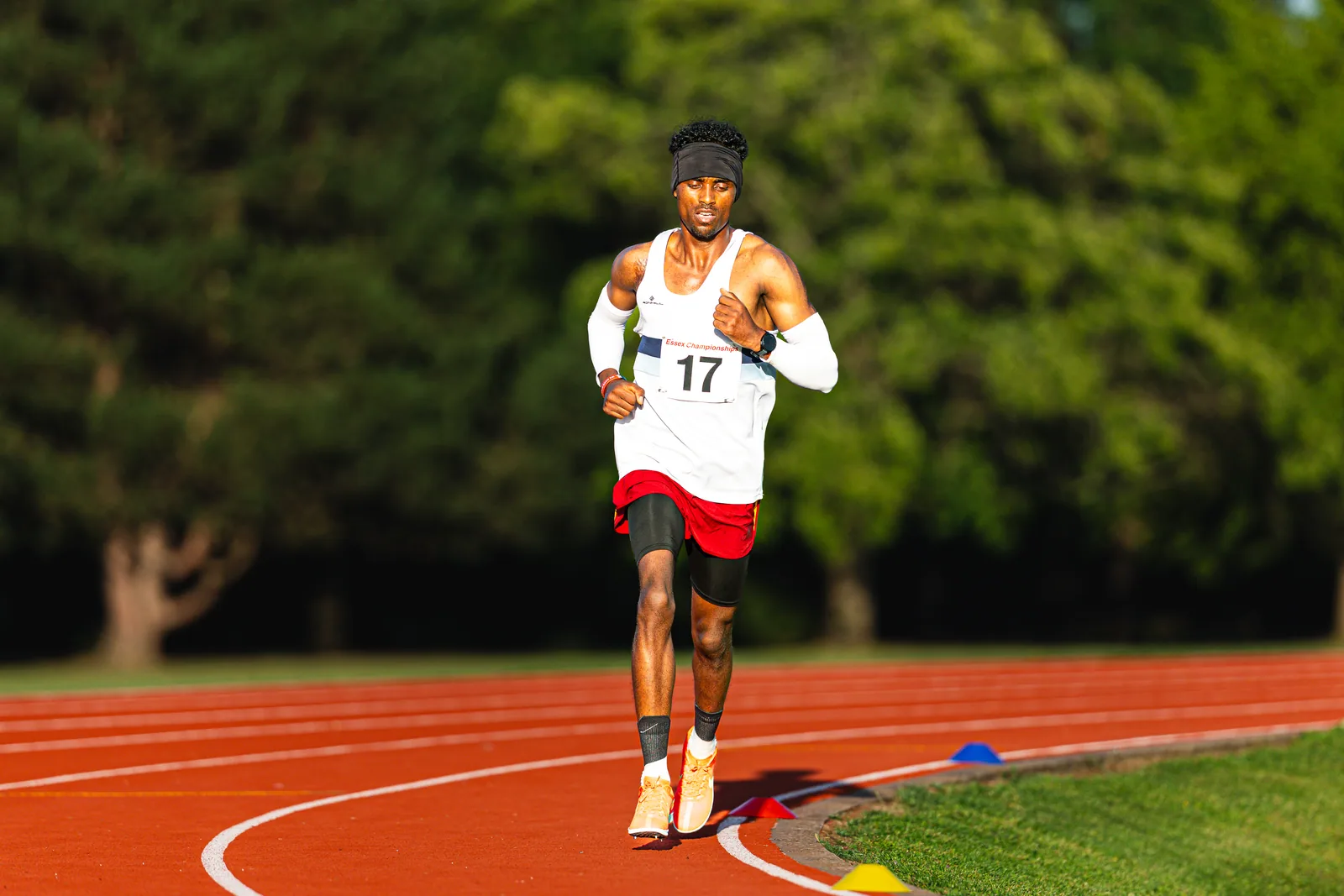 Brentwood Beagles athletes at the Essex 5000m Championship, Brentwood track, Brentwood, 17 June 2026