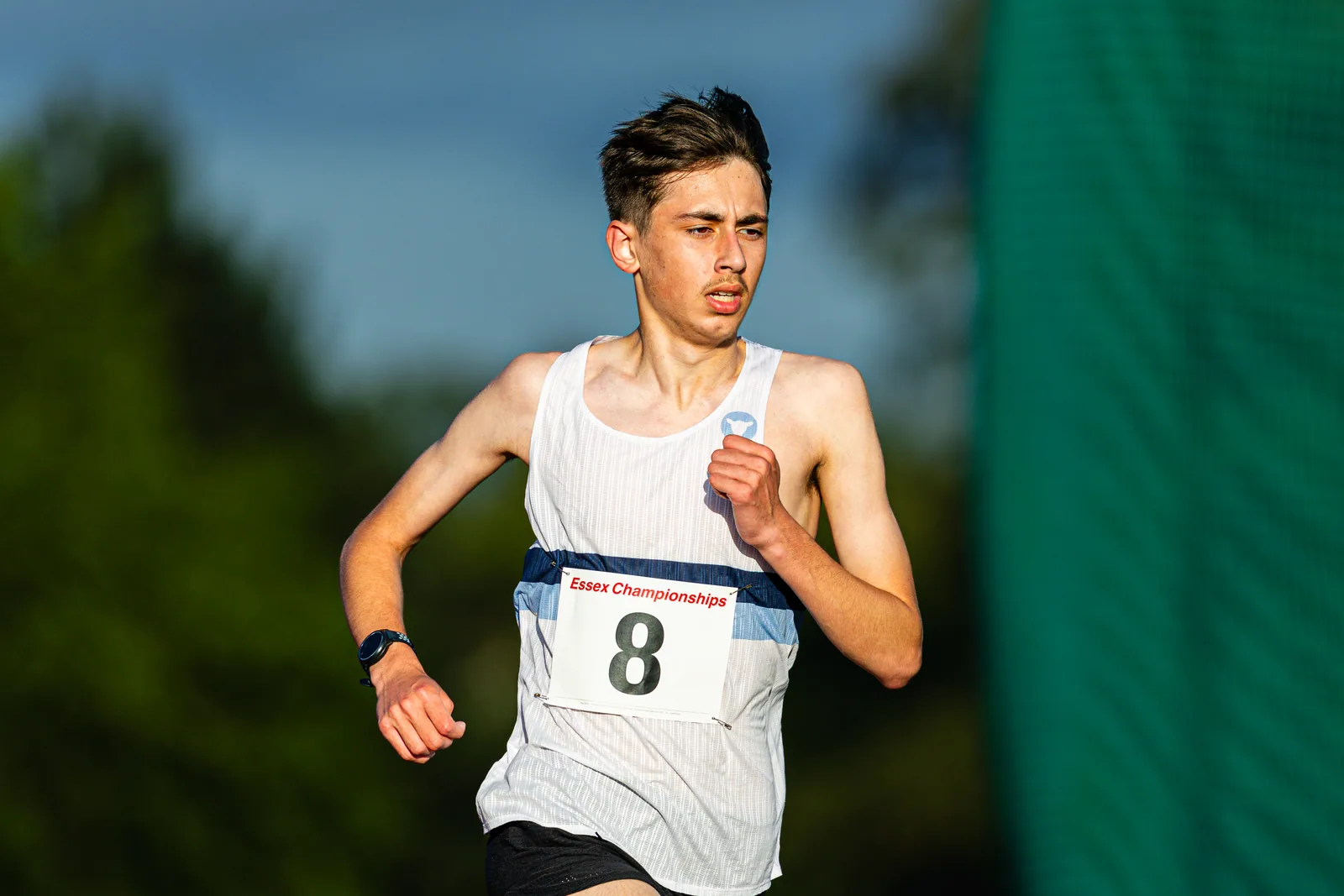 Brentwood Beagles athletes at the Essex 5000m Championship, Brentwood track, Brentwood, 17 June 2026