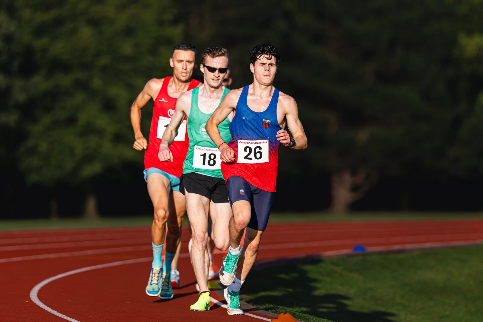 Brentwood Beagles athletes at the Essex 5000m Championship, Brentwood track, Brentwood, 17 June 2026