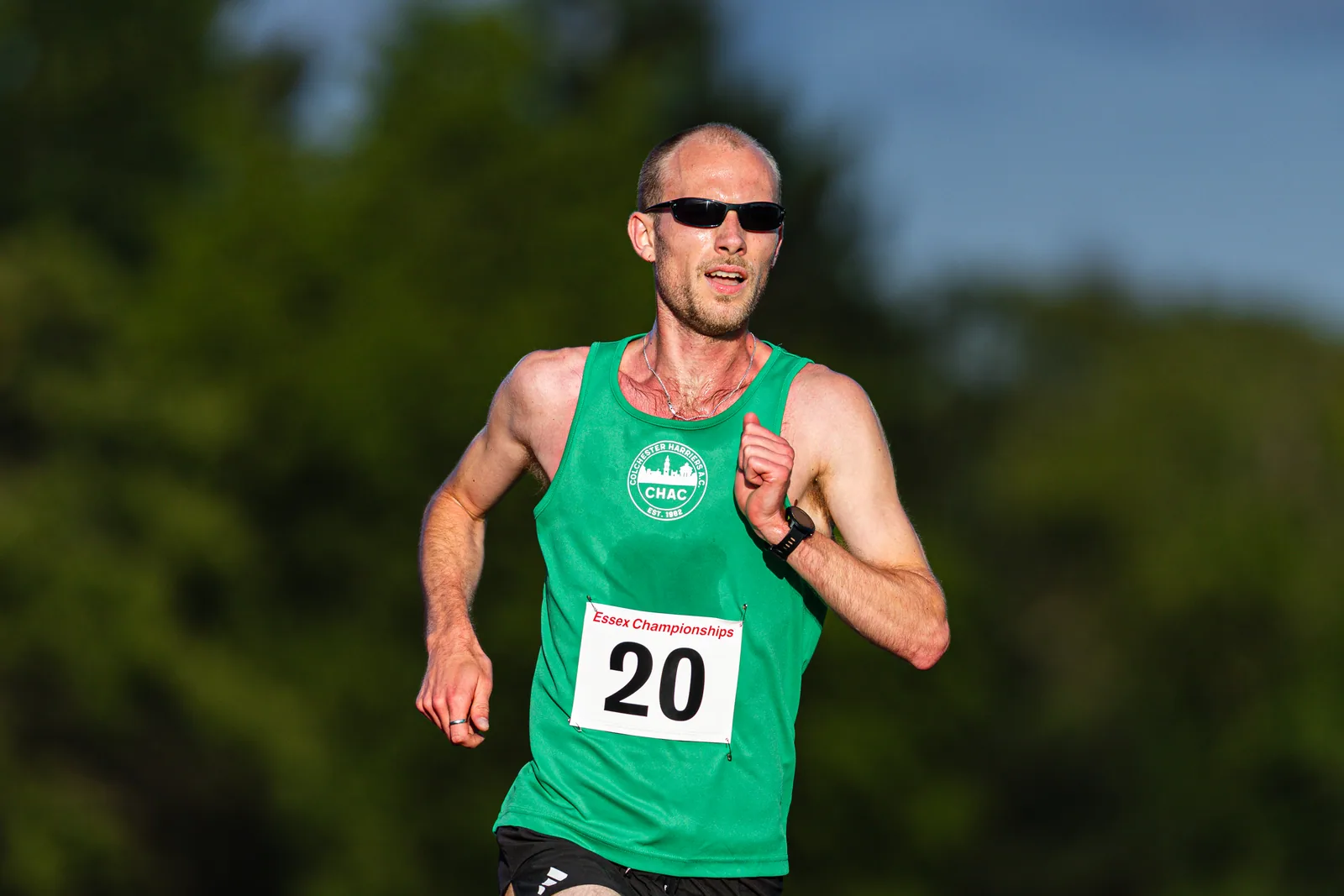 Brentwood Beagles athletes at the Essex 5000m Championship, Brentwood track, Brentwood, 17 June 2026