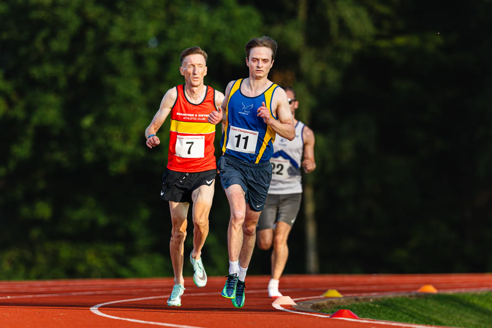 Brentwood Beagles athletes at the Essex 5000m Championship, Brentwood track, Brentwood, 17 June 2026