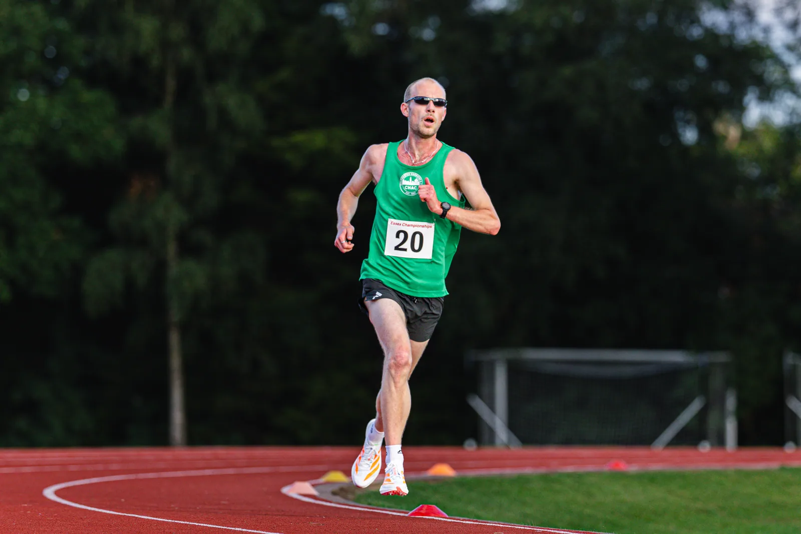 Brentwood Beagles athletes at the Essex 5000m Championship, Brentwood track, Brentwood, 17 June 2026