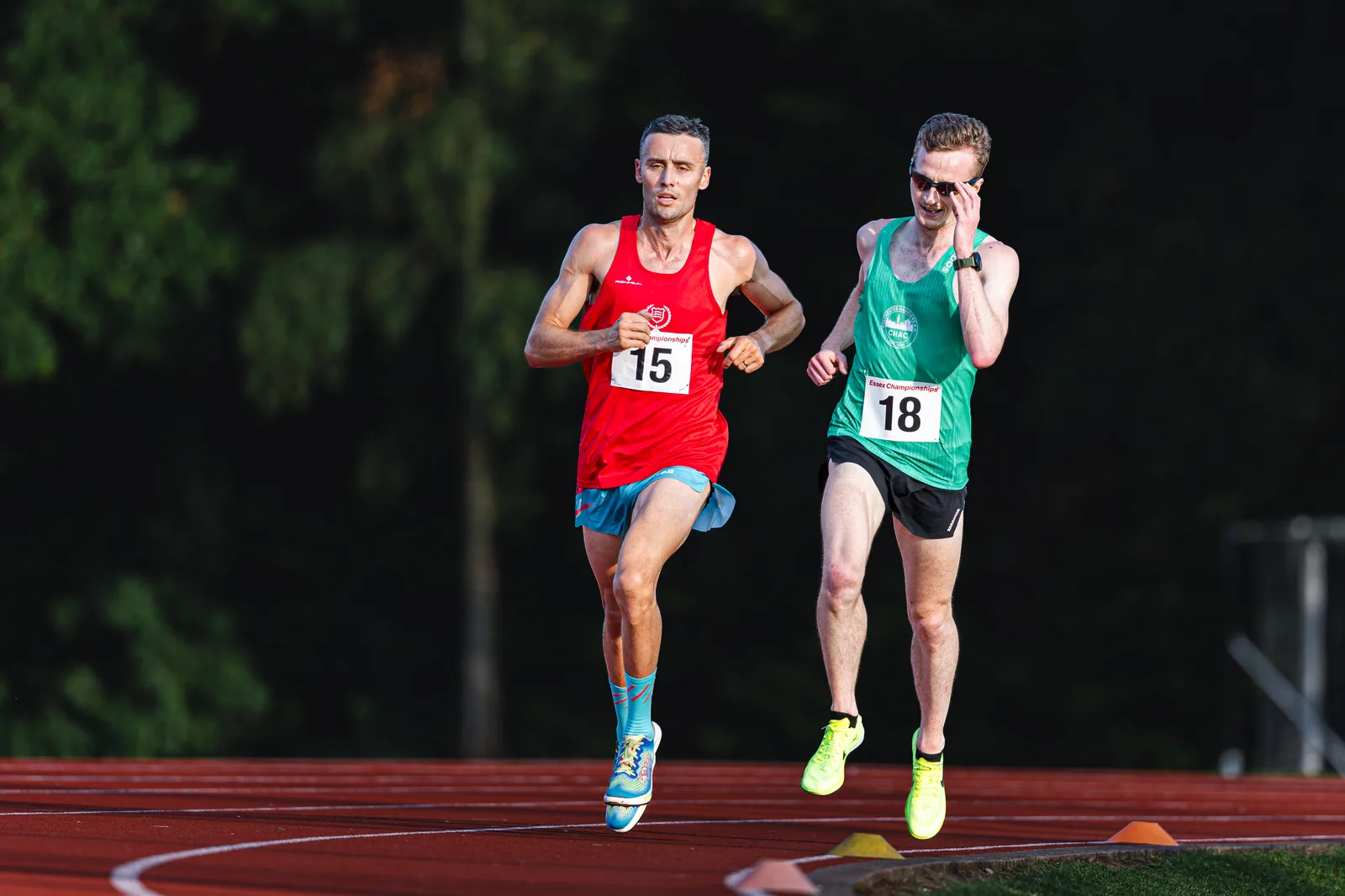 Brentwood Beagles athletes at the Essex 5000m Championship, Brentwood track, Brentwood, 17 June 2026