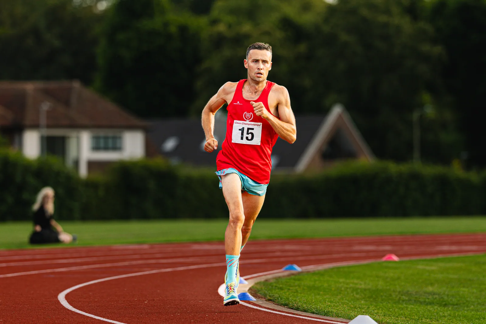 Brentwood Beagles athletes at the Essex 5000m Championship, Brentwood track, Brentwood, 17 June 2026