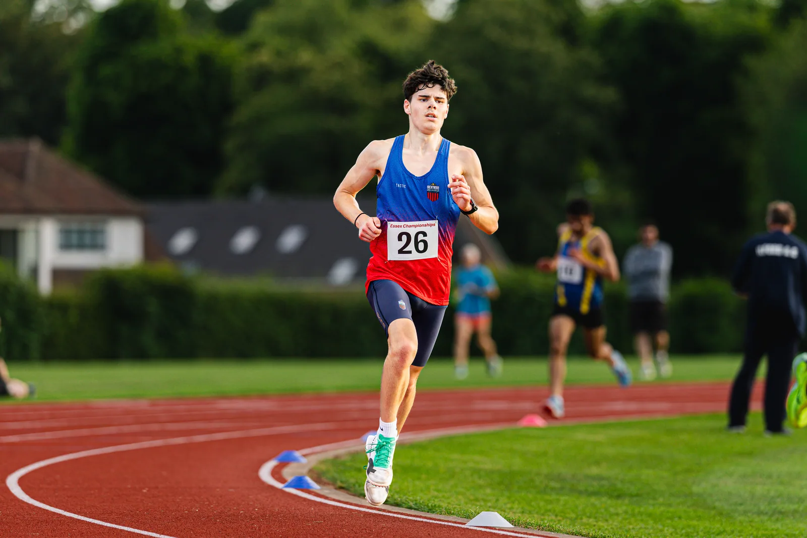 Brentwood Beagles athletes at the Essex 5000m Championship, Brentwood track, Brentwood, 17 June 2026