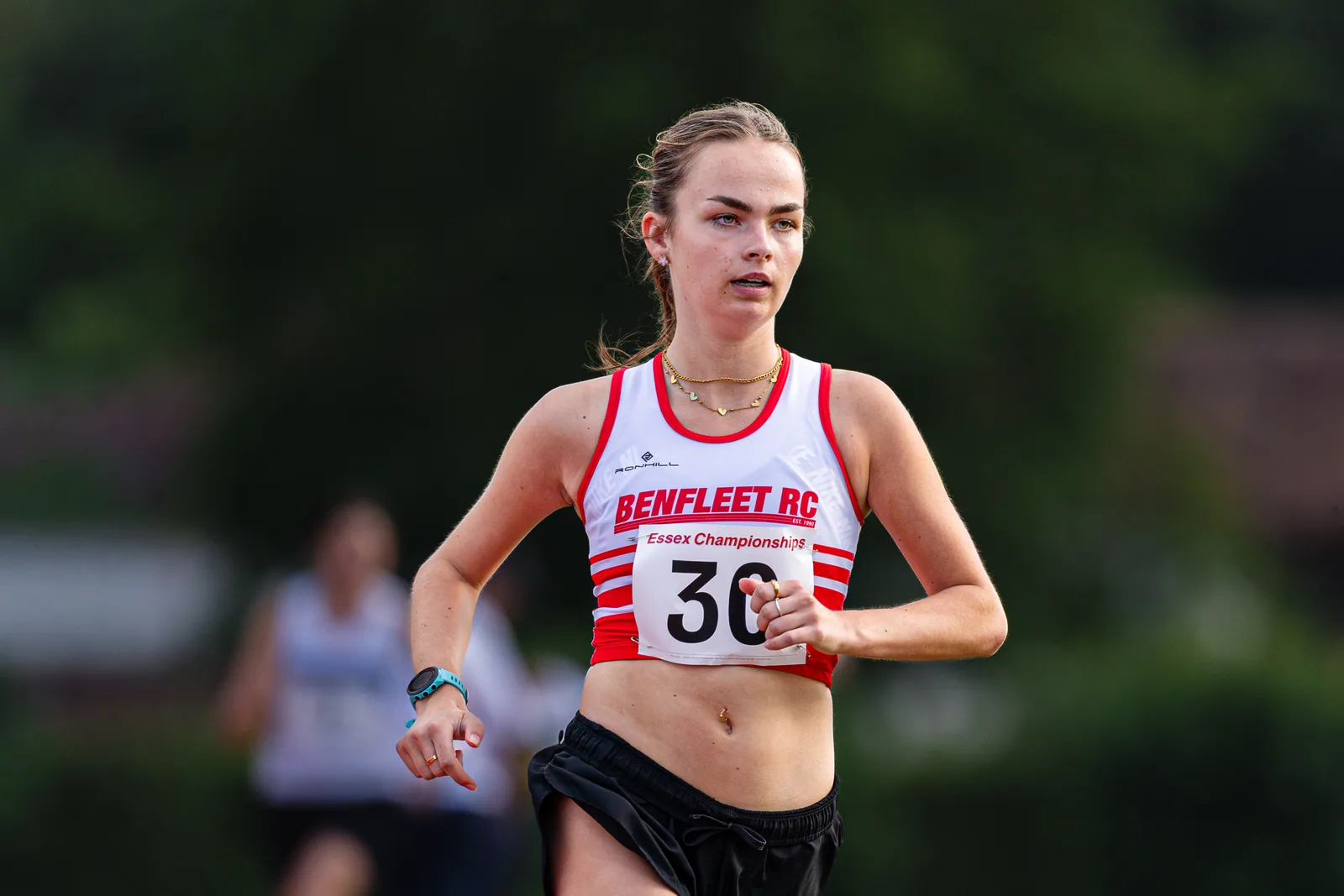 Brentwood Beagles athletes at the Essex 5000m Championship, Brentwood track, Brentwood, 17 June 2026