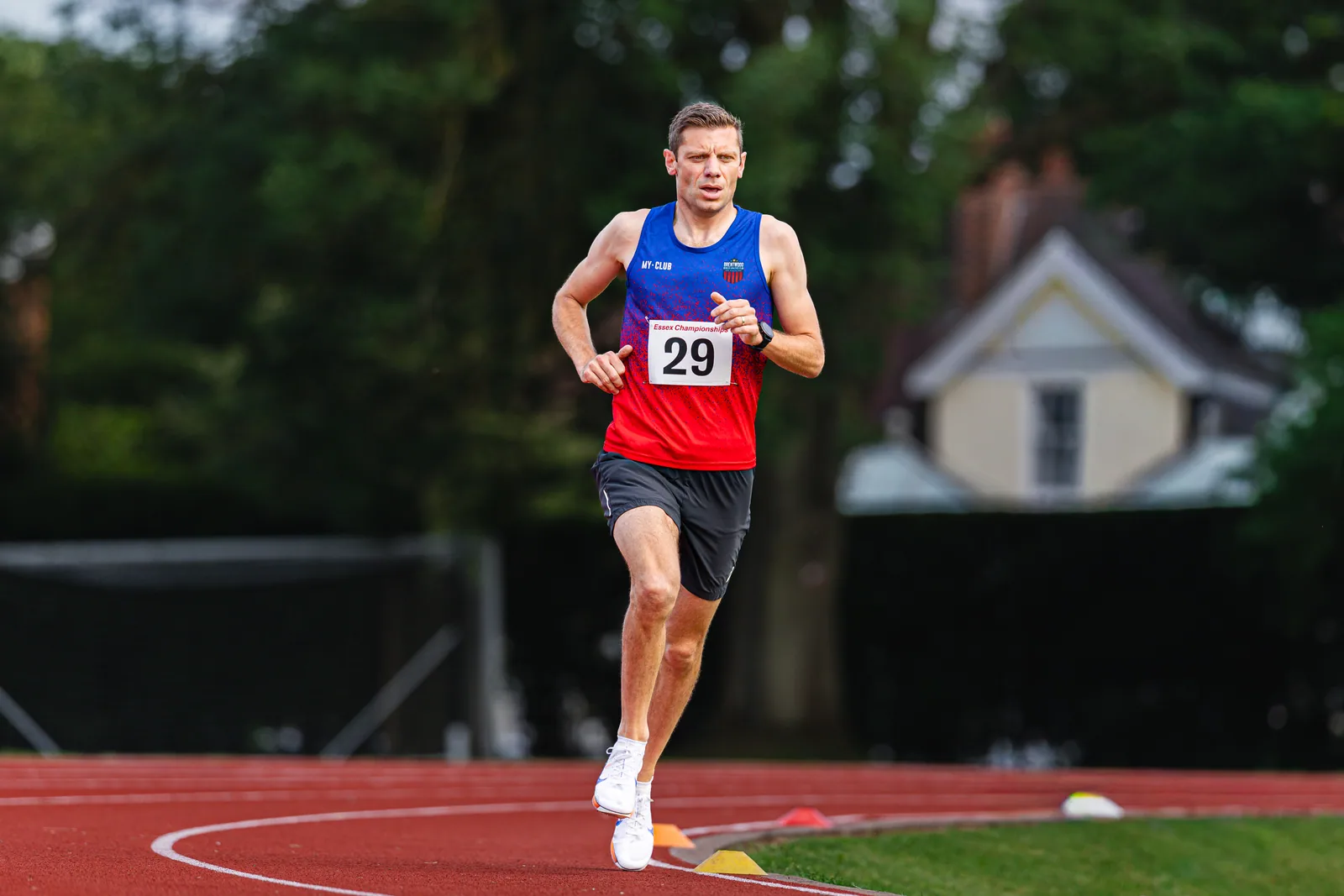 Brentwood Beagles athletes at the Essex 5000m Championship, Brentwood track, Brentwood, 17 June 2026