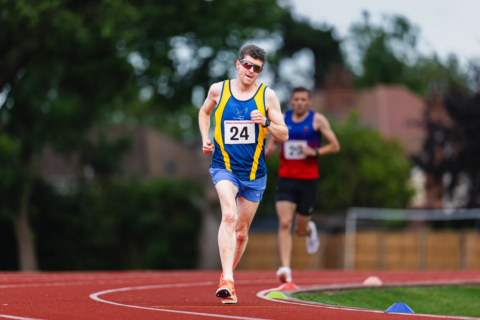 Brentwood Beagles athletes at the Essex 5000m Championship, Brentwood track, Brentwood, 17 June 2026