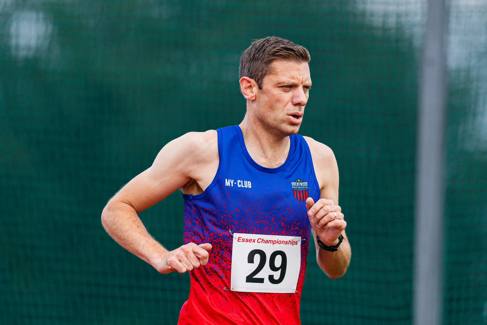 Brentwood Beagles athletes at the Essex 5000m Championship, Brentwood track, Brentwood, 17 June 2026