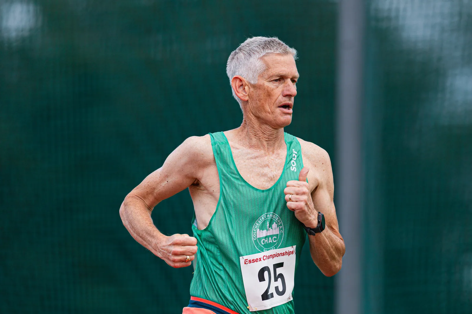 Brentwood Beagles athletes at the Essex 5000m Championship, Brentwood track, Brentwood, 17 June 2026