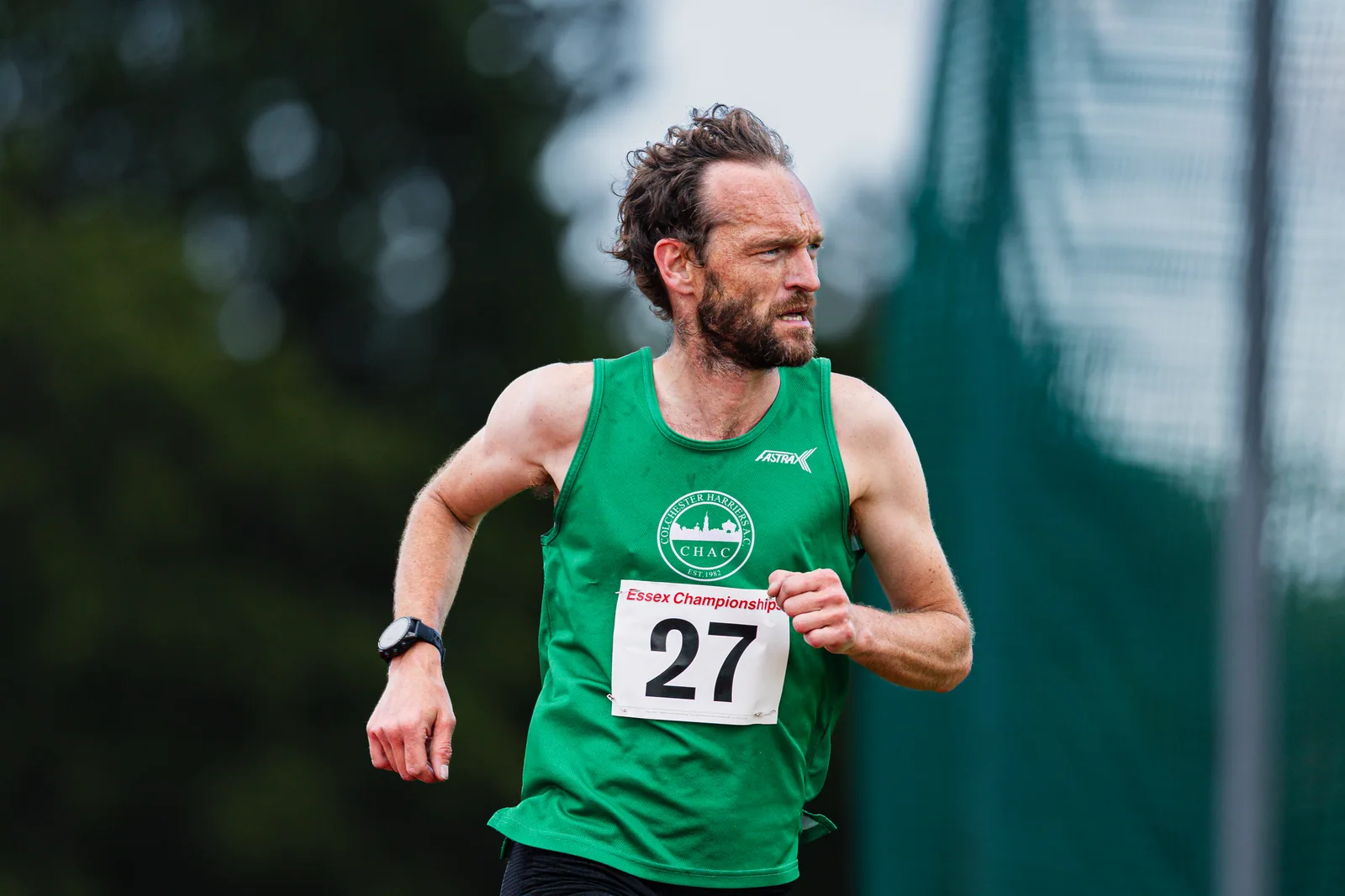 Brentwood Beagles athletes at the Essex 5000m Championship, Brentwood track, Brentwood, 17 June 2026