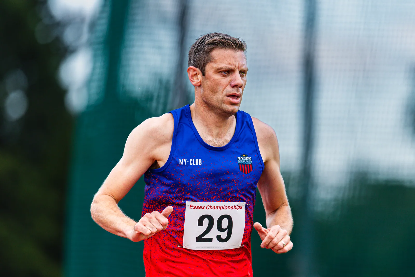 Brentwood Beagles athletes at the Essex 5000m Championship, Brentwood track, Brentwood, 17 June 2026