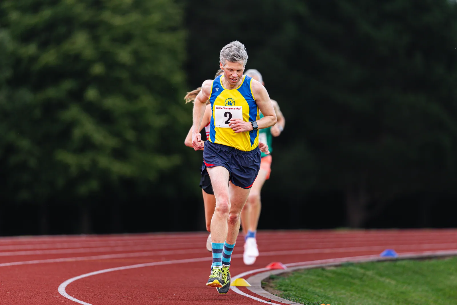 Brentwood Beagles athletes at the Essex 5000m Championship, Brentwood track, Brentwood, 17 June 2026