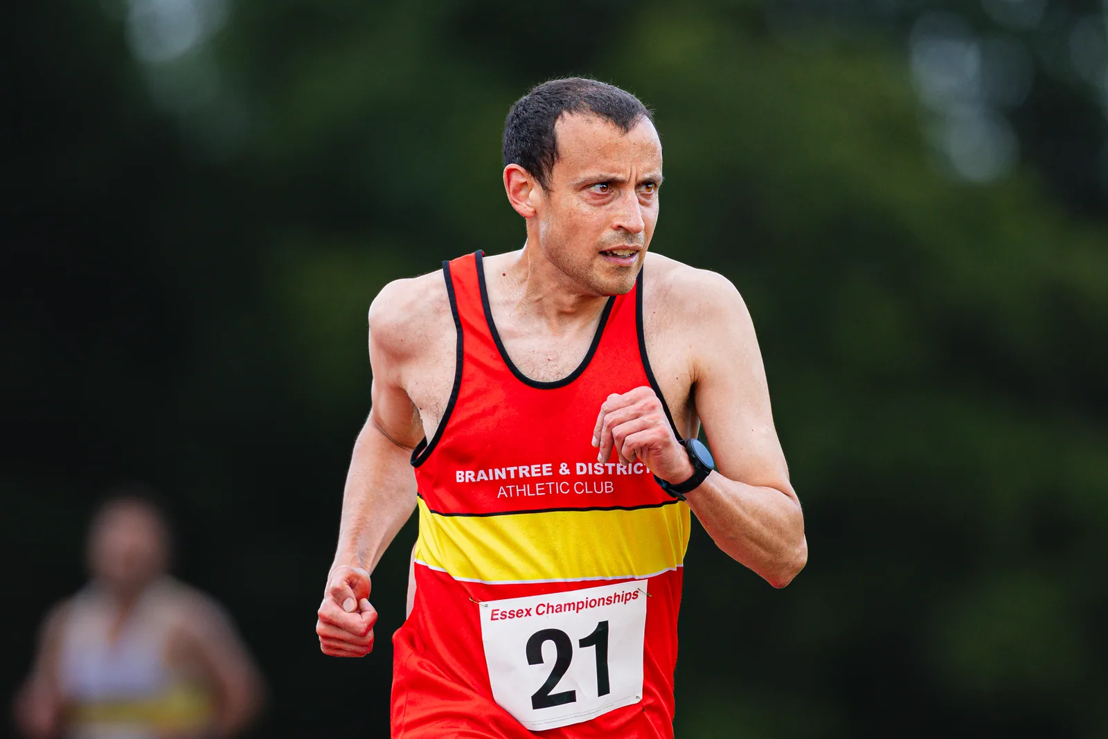 Brentwood Beagles athletes at the Essex 5000m Championship, Brentwood track, Brentwood, 17 June 2026