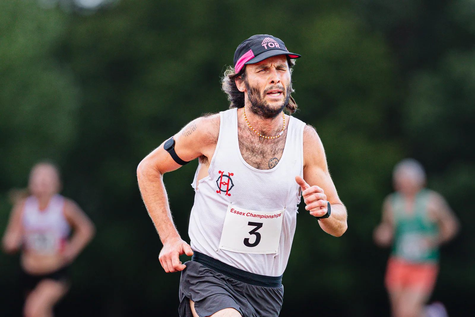 Brentwood Beagles athletes at the Essex 5000m Championship, Brentwood track, Brentwood, 17 June 2026