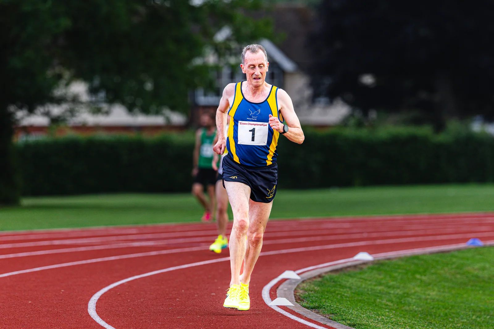 Brentwood Beagles athletes at the Essex 5000m Championship, Brentwood track, Brentwood, 17 June 2026