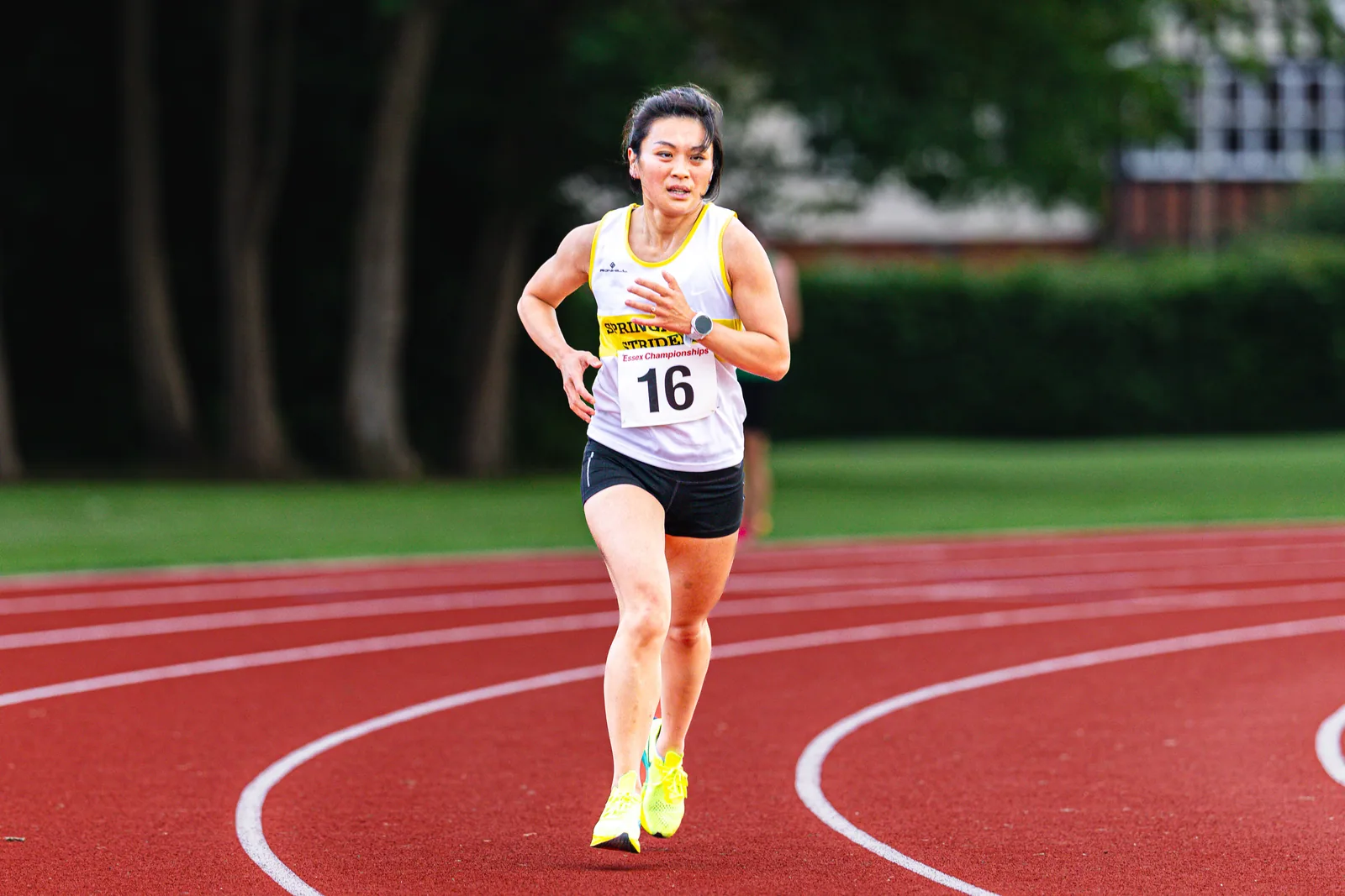 Brentwood Beagles athletes at the Essex 5000m Championship, Brentwood track, Brentwood, 17 June 2026