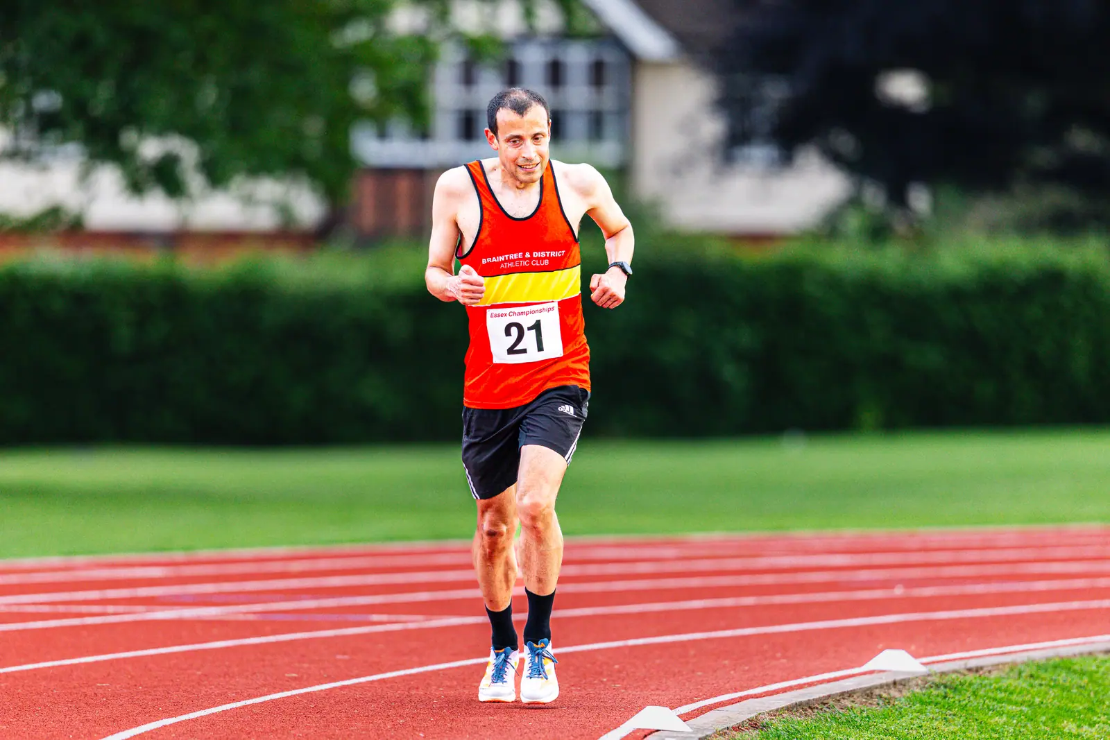 Brentwood Beagles athletes at the Essex 5000m Championship, Brentwood track, Brentwood, 17 June 2026