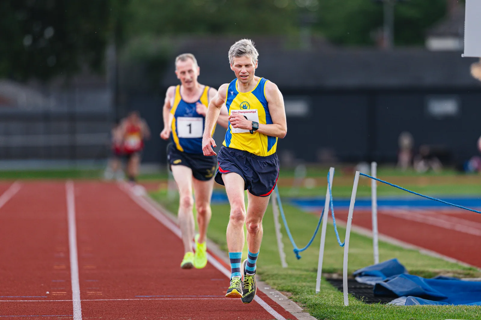 Brentwood Beagles athletes at the Essex 5000m Championship, Brentwood track, Brentwood, 17 June 2026