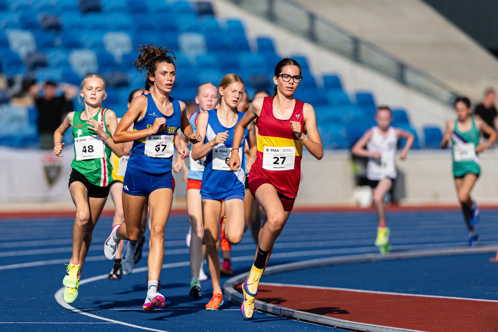 Brentwood Beagles athletes at the English Schools AA Athletics Championships, Alexander Stadium, Birmingham, 10 July 2026