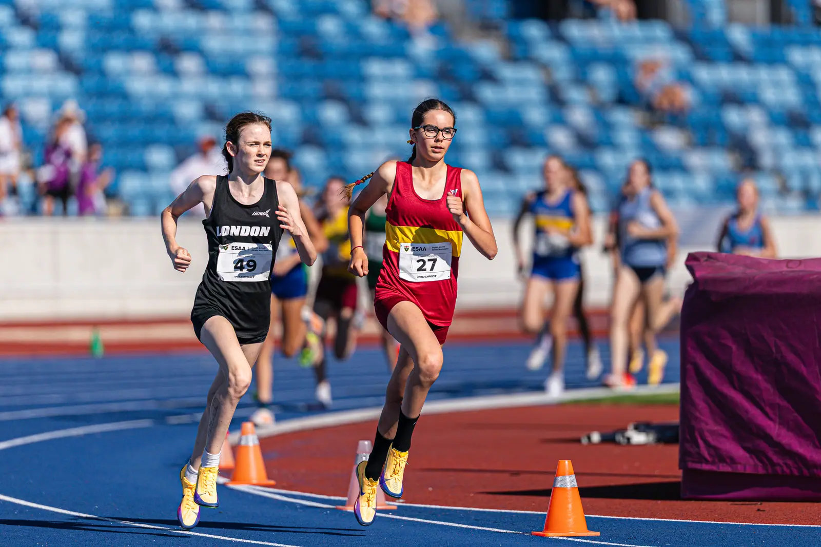 Brentwood Beagles athletes at the English Schools AA Athletics Championships, Alexander Stadium, Birmingham, 10 July 2026