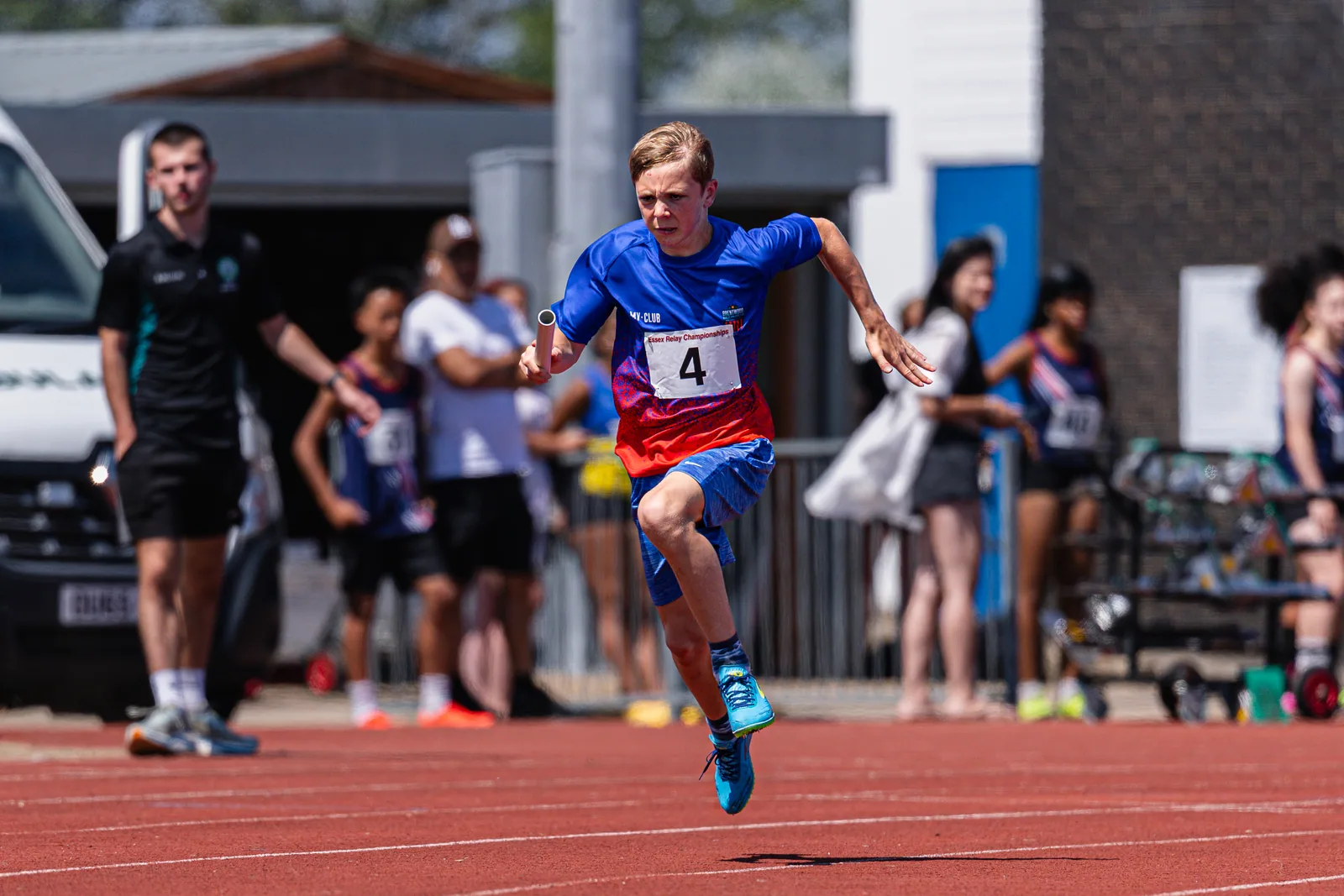 Brentwood Beagles athletes at the Essex Relay Championships, Thurrock, 12 July 2026