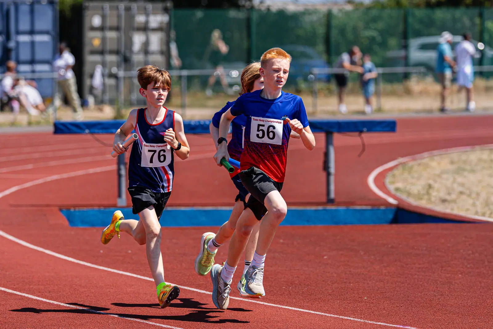 Brentwood Beagles athletes at the Essex Relay Championships, Thurrock, 12 July 2026