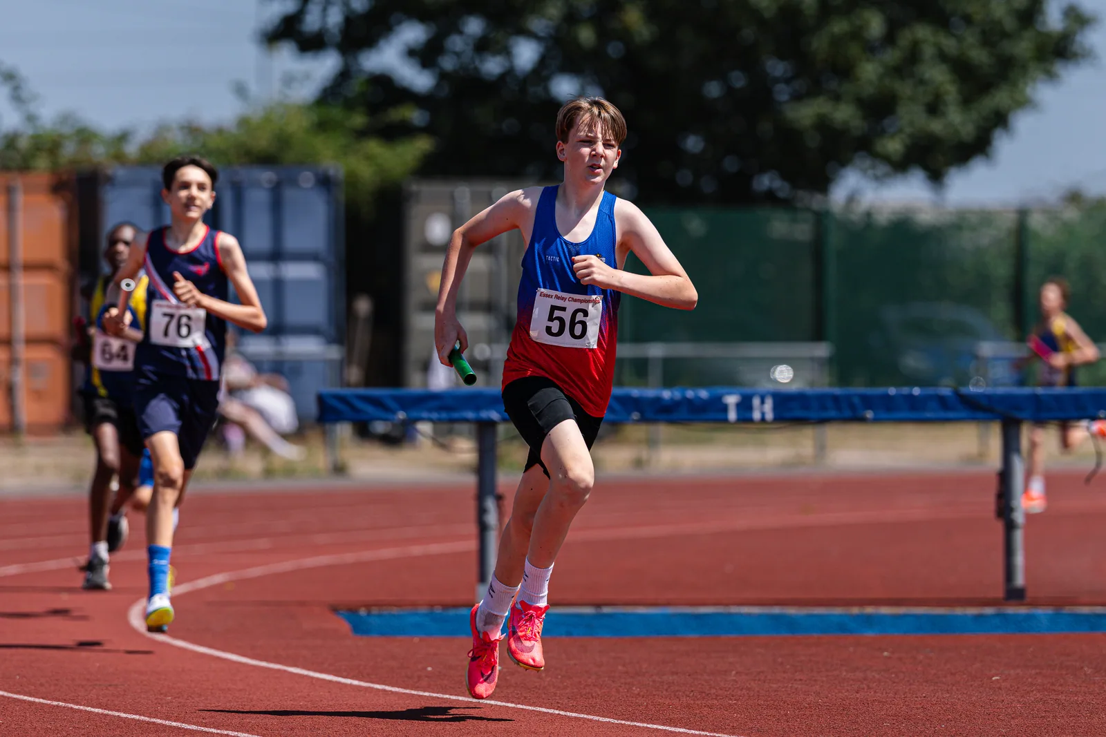 Brentwood Beagles athletes at the Essex Relay Championships, Thurrock, 12 July 2026