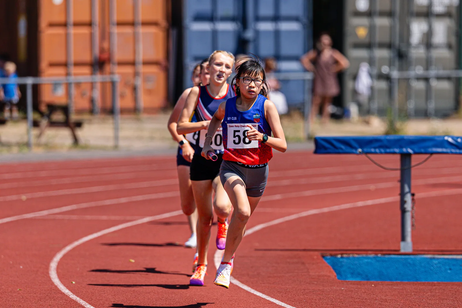 Brentwood Beagles athletes at the Essex Relay Championships, Thurrock, 12 July 2026