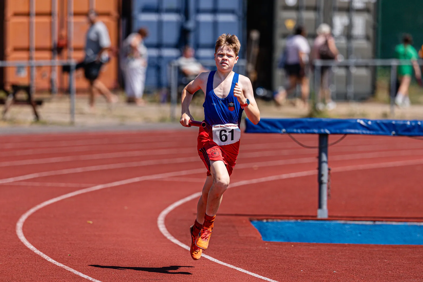 Brentwood Beagles athletes at the Essex Relay Championships, Thurrock, 12 July 2026