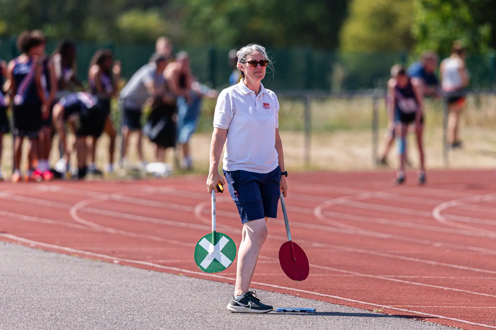 Brentwood Beagles athletes at the Essex Relay Championships, Thurrock, 12 July 2026